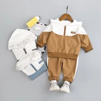 

2 Pcs Boys Clothing Sets Long Sleeve Hoodie + Pants Hooded Outfit for Kids Baby Children's Clothing Clothes Outwear Sport Wear