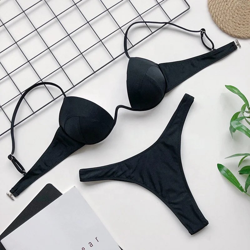 

Solid Color Girl's Bikini Summer Ladies Fashion Sexy Summer Beach Swimsuit, Shown