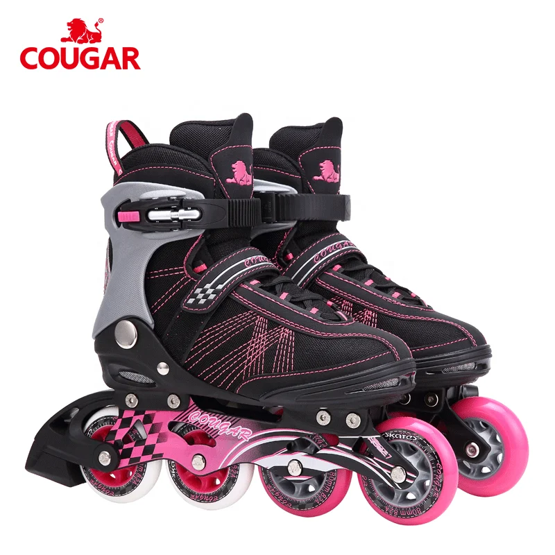 

Cougar Brand Hot Sale Fixed Size Patins 4 Rodas Inline Fitness Skate For Teenager Adult, Black blue/black red/black rose