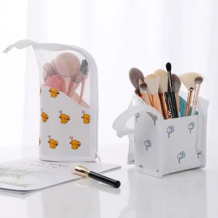 

Women PVC Clear Custom Cosmetic Bag Plastic Transparent Travel Glitter organizer Makeup Bag With printed logo, Customized