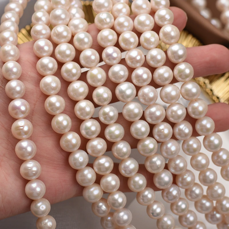 

9-10mm Near Round Bead Semi-Finished Bead Material Freshwater Pearl Bead For Jewelry