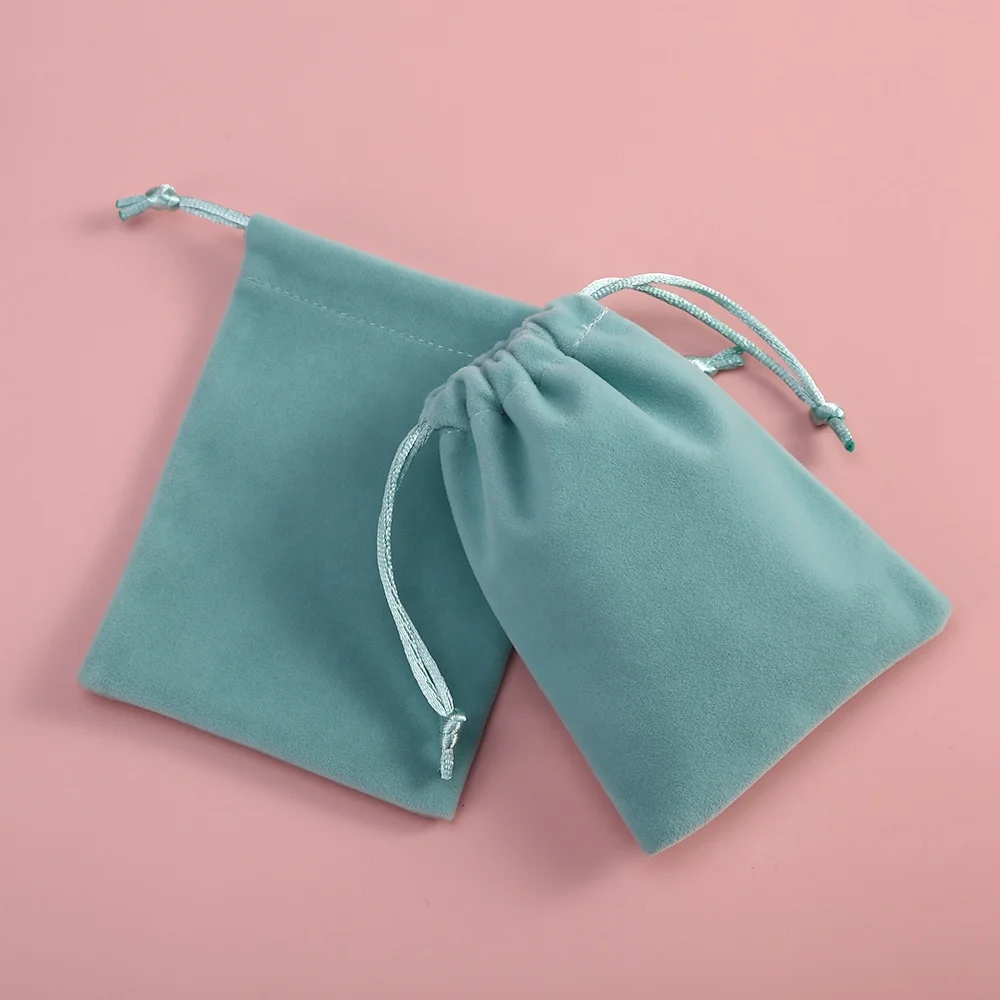 5X7cm Luxury Velvet Drawstring Jewelry Pouches Soft High Quality Custom for Wedding Party Christmas Jewelry Packaging