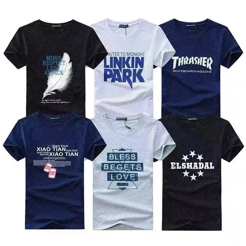 

2021 new Korean men's summer clothing men's short-sleeved T-shirt printed men's short-sleeved T-shirt half-sleeved bottoming shi