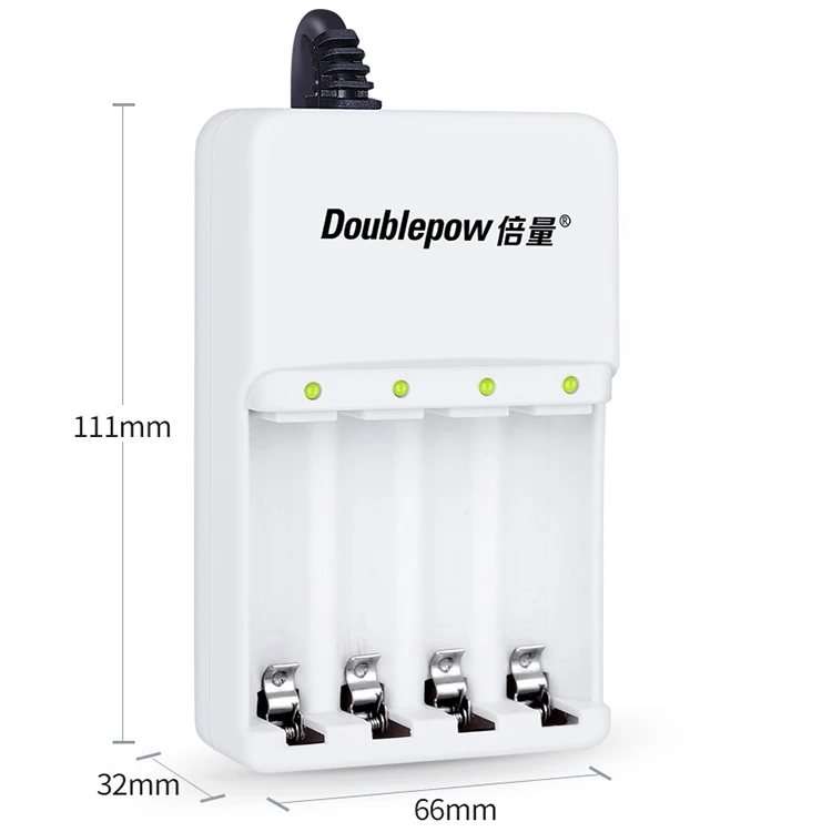 DOUBLEPOW OEM AC 110-240 V white 1.2 V AA AAA Ni-MH Ni-Cd rechargeable battery charger for aa battery
