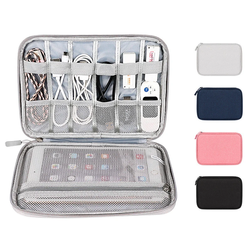 

Flat Usb Charge Cable Organizer Travel Digital Electronics Accessories Storage Bag