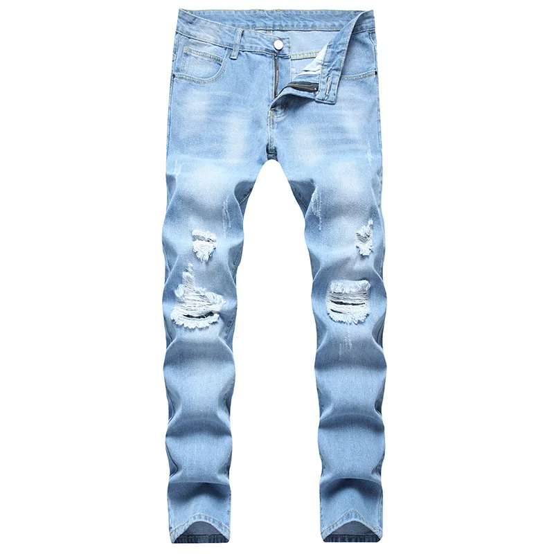 

Free Shipping Denim Men Bulk winter Trouser Stock Lot Designer Boy Elastic straight thickness Jean Pant Men, Denim blue jeans