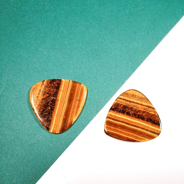 

In Stock Natural Gemstone Material Custom Silk Printing Design Logo OEM Guitar Pick, Natural stone color guitar picks