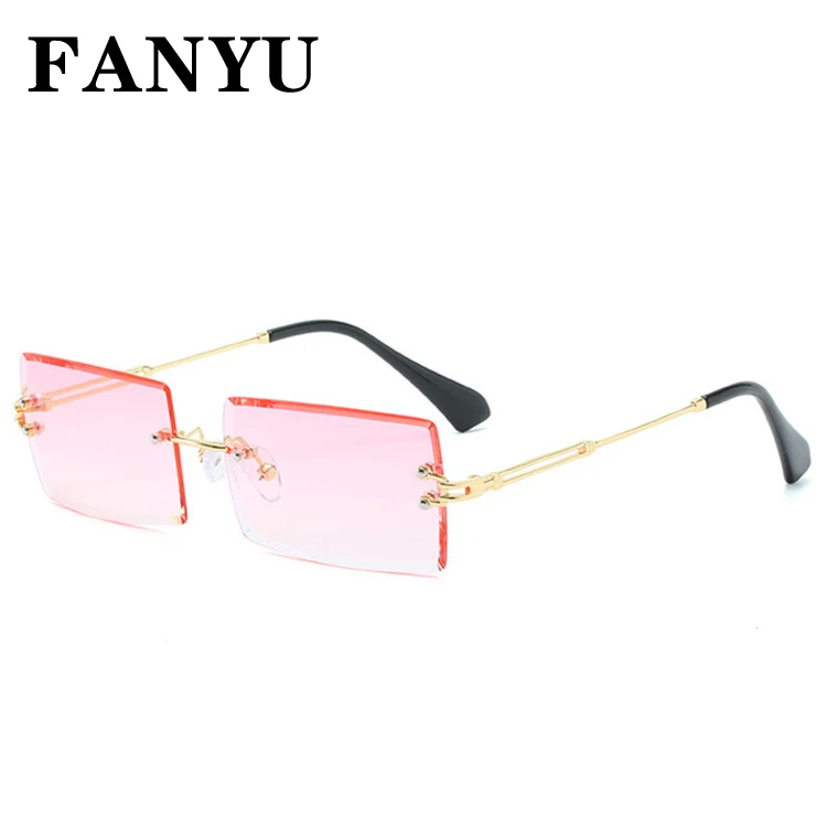 

Rectangle Rimless Female Mommy And Me Women Sunglasses 2021 Fashion Hot Selling Popular Custom Colorful Square Shades Mirror Man, Custom colors