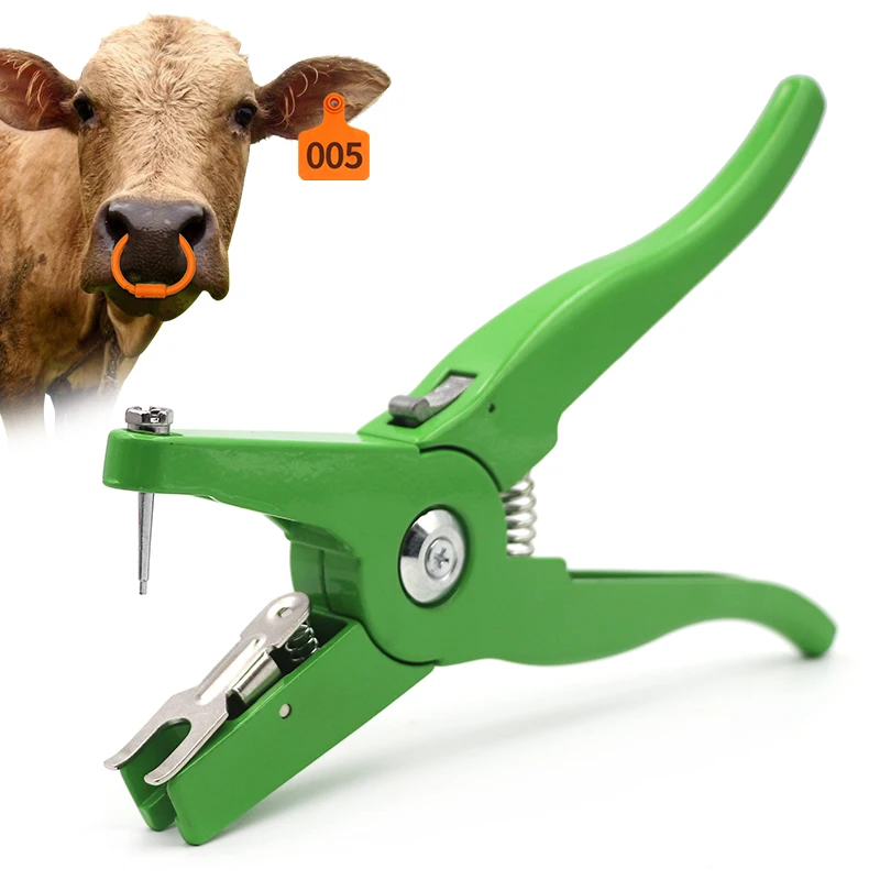 

Factory Price Cattle Sheep Ear Tag Plier Automatic Lock Green Color Livestock Animal Pig Sow Metal Ear Tag Applicator for Sale