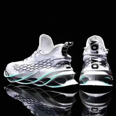 

2021 new flying woven men's shoes mesh running students casual coconut shoes knife shoes, 2 colors