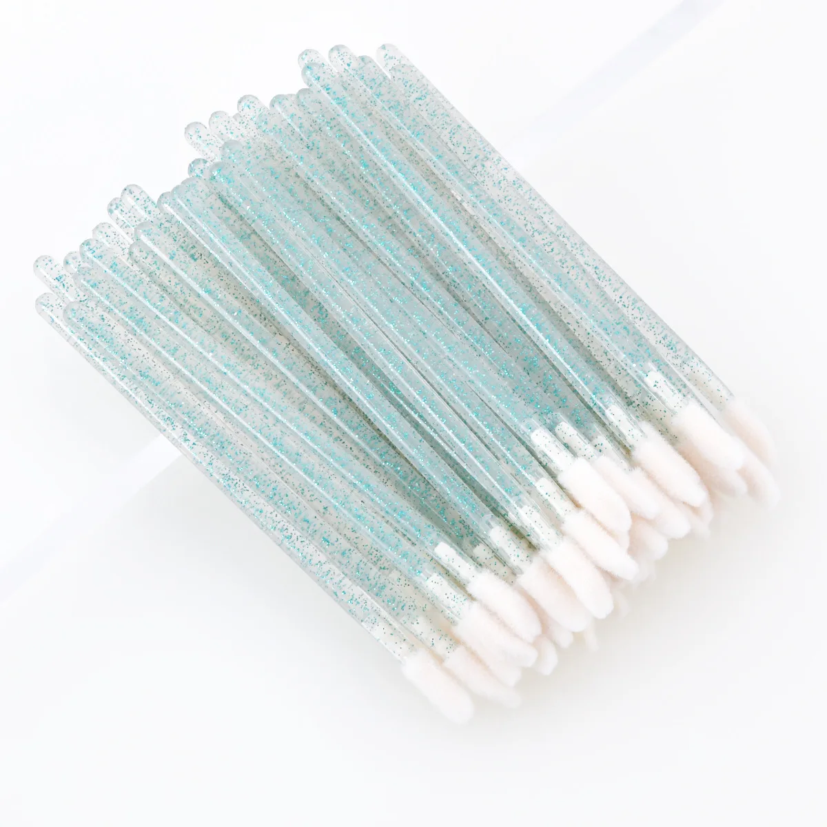 

50pcs Disposable lip brush stick crystal lip brush head portable mini beauty tool