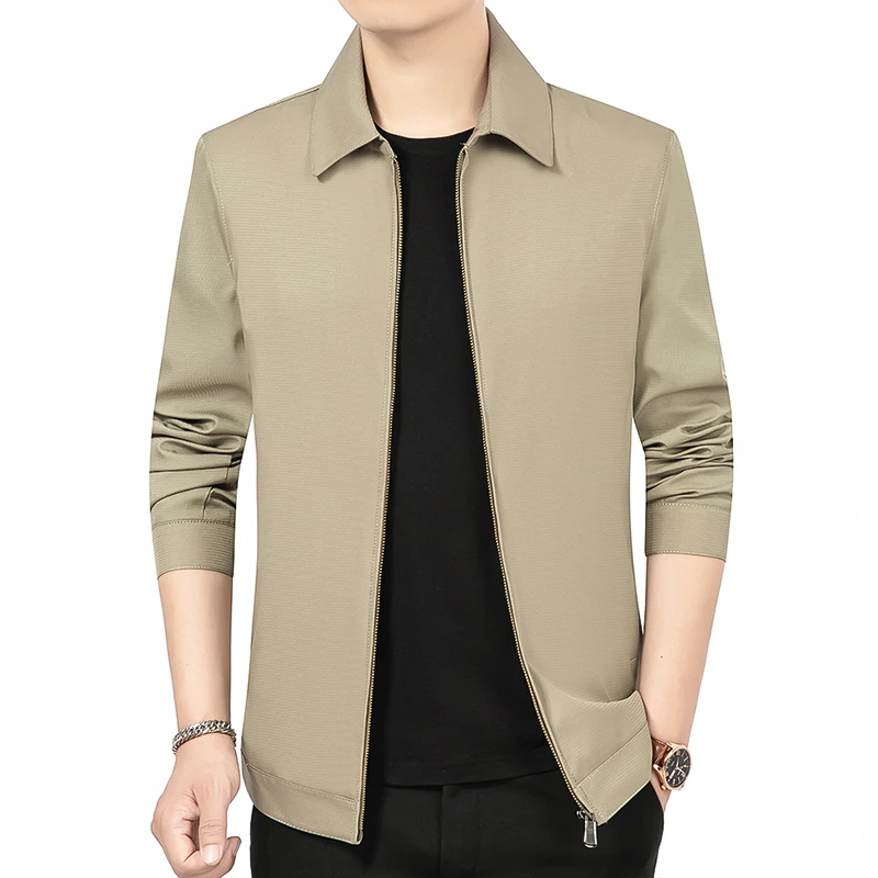 

Best Sale Men Fashion Plus size 4XL Plain Casual Windbreaker Turn Down Collar Jackets