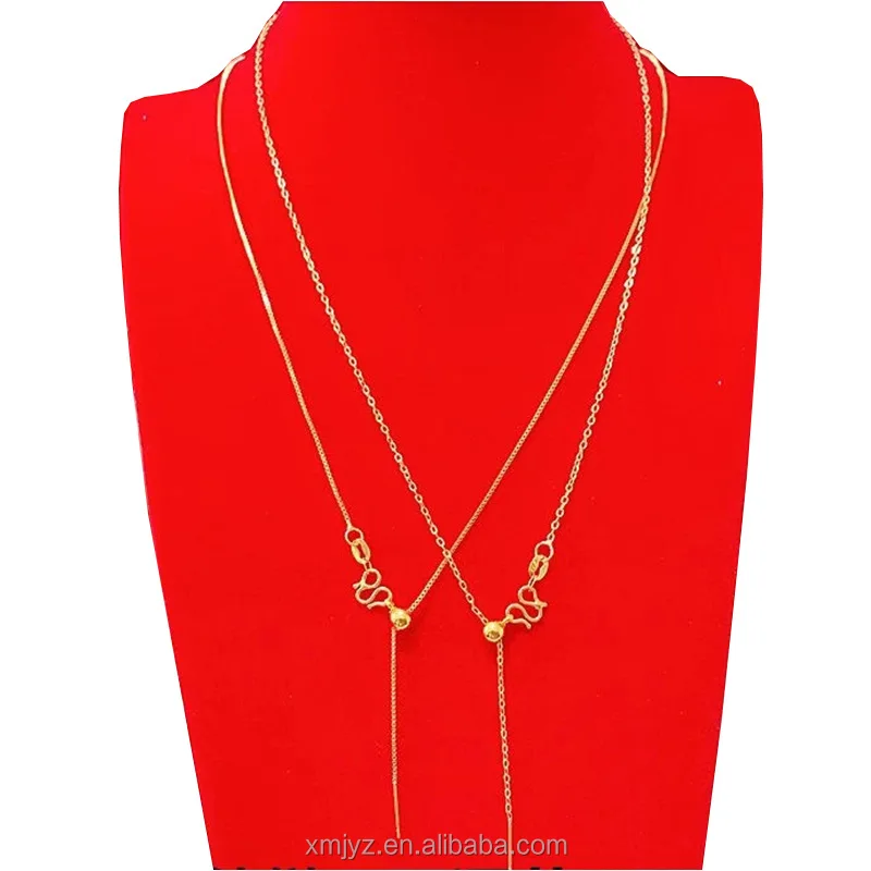 

Brass Gold-Plated Pin Necklace Vietnam Shajin Thick Plating Fashion Female O-Chain Adjustable Direct Supply