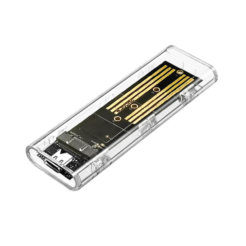 

M2 SSD Case NVME SSD Enclosure M.2 to USB Type C Transparent Hard Drive Enclosure for NVME PCIE NGFF SATA MB Key SSD