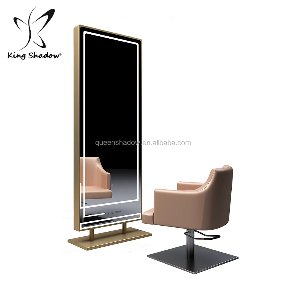 

lighted salon mirror station set barbar styling station