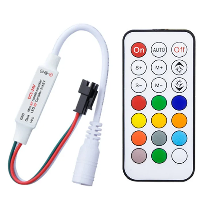 RF full color 21 key controller WS2811 mini DC5~24V controller 2811IC chasing dream color led controller