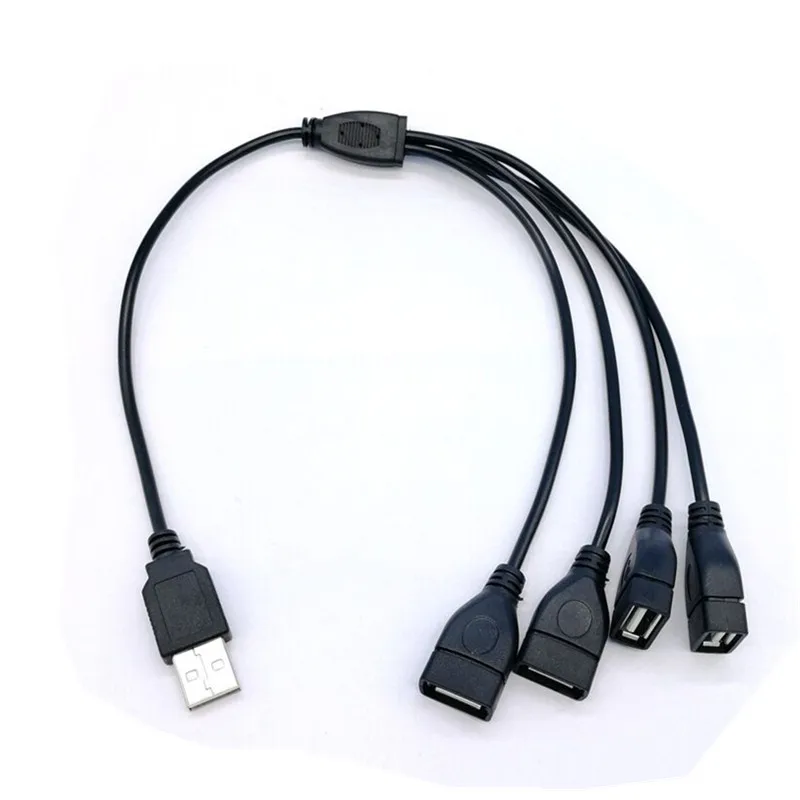 

Black 30cm 480mbps USB A male to 4*USB A female Hub cable