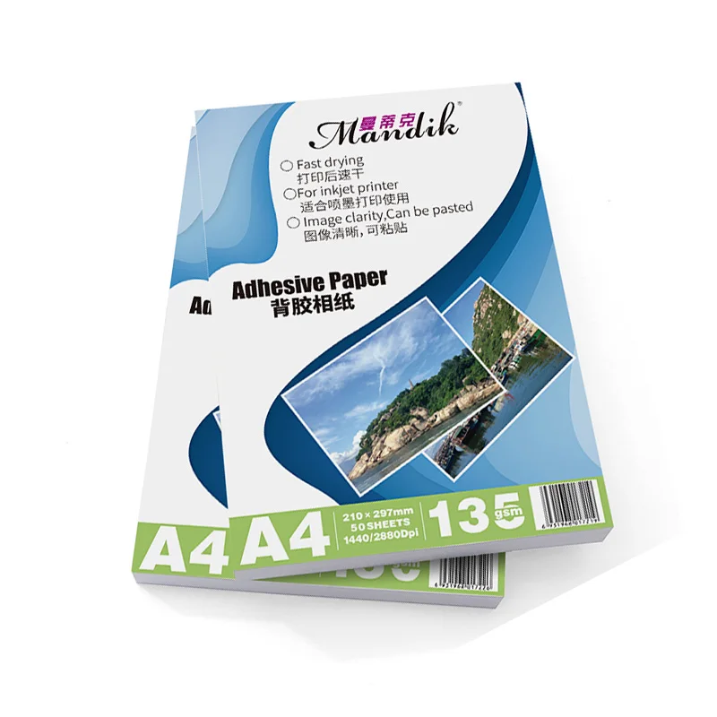 Premium 135g A4 Inkjet Glossy Self Adhesive Sticker Photo Paper