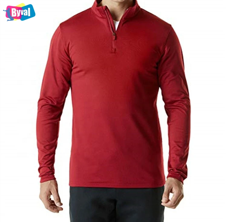 

Byval Wholesale Performance 1/4 Zip Pullover Men 100% Polyester Online Shopping Embroidery Logo In Bulk Long Sleeve Shirt