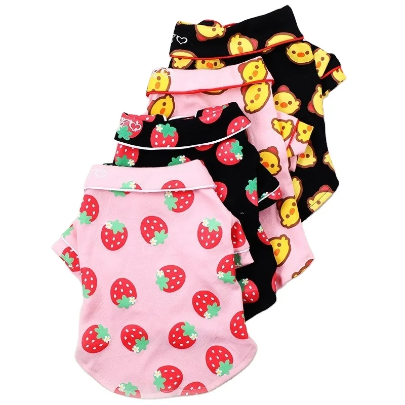 

Cute Fashion Spring Summer Fruit Dog Clothes Shirt Dog Clothing Pet Pajamas, As shown in details