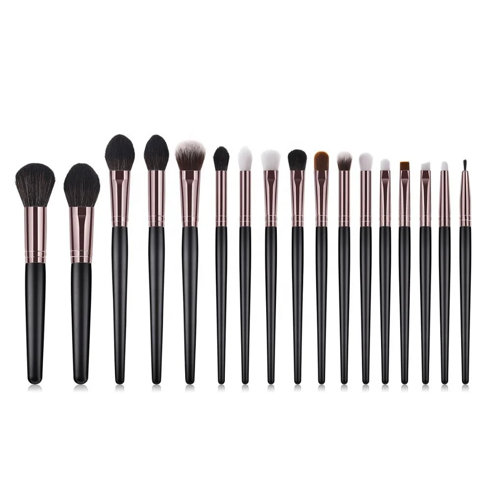 

2019 Beauty 17PCS Factory Price Best Eye Flat Makeup Brushes Soft Hair Beauty Products Maquillaje, Black