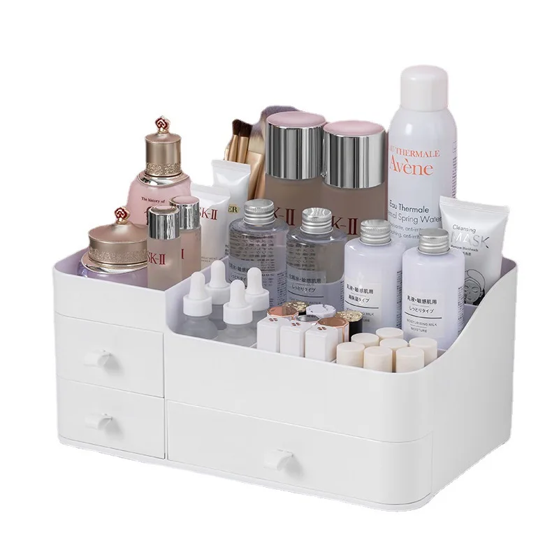2025 Vanity Makeup Organizer with 3 Drawers for Dresser Bathroom Bedroom Countertop Nail Polish Skincare Cosmetics Storage Box