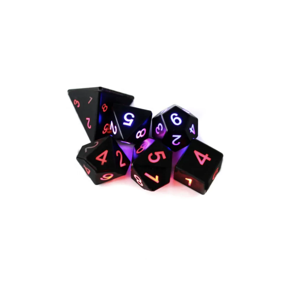 

Hot Selling LED Electronic Light Role Playing MTG Pathfinder Table Game Math Games Dice Set with Dice Pouch DND Dice, Colorful