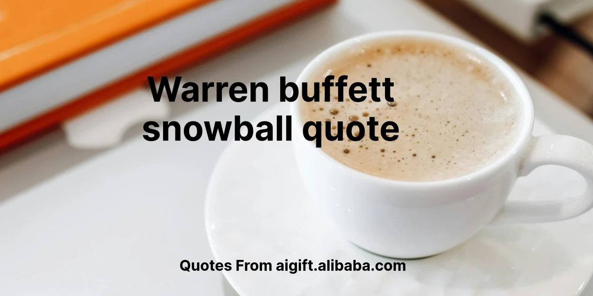 warren buffett snowball quote