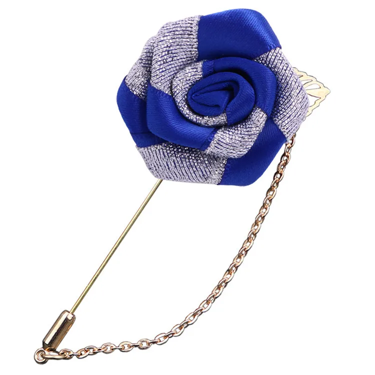 

Handmade men suit lapel pin flower wedding fabric brooch pin, Colors