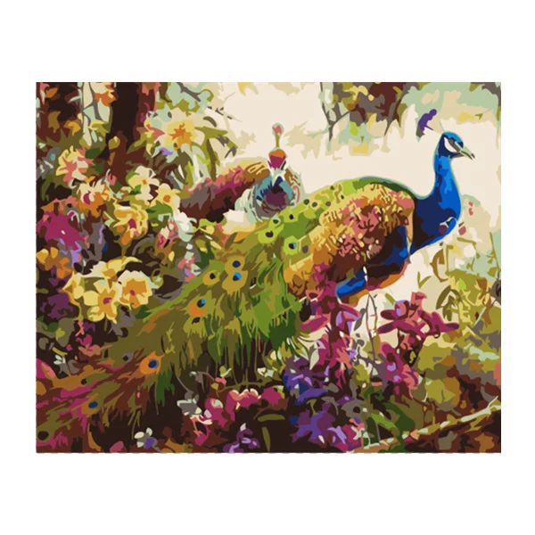 

Colorful Peacock Oil Painting By Number Animal Dropshipping DIY Pictures By Numbers Mosaic Drawing Home Decoration