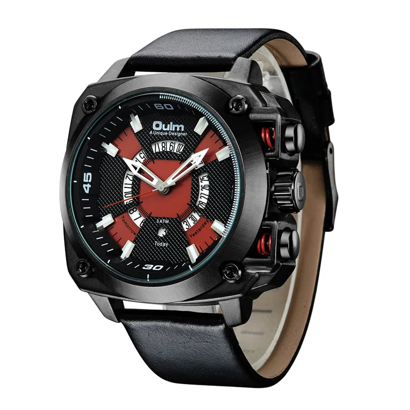 

Men Luxury Leather Watch Classic Square Wrist Watches For Men