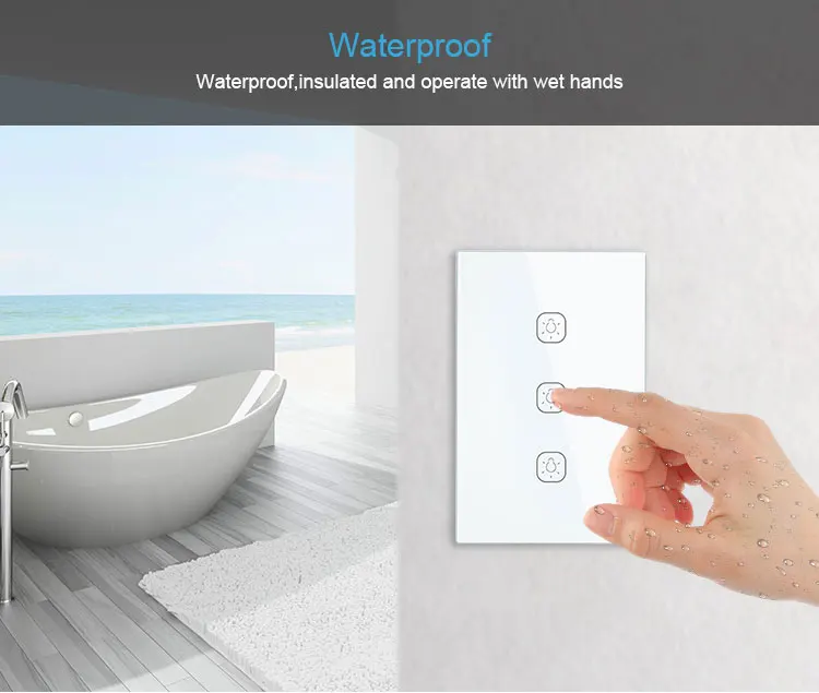 US Standad Zigbee Two Gang Button Touch Switch for Smart Home Smart Hotel Home Security Compatible with TuyaSmart and Smart Life - ANKUX.COM