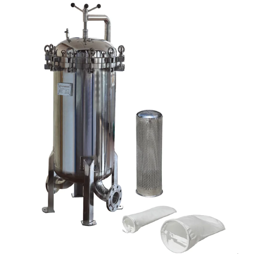 Stainless Steel Horizontal Industrial Water Filter Multi Bag Filter