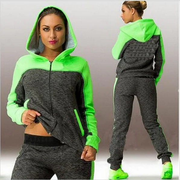 wholesale  ladies sport workout sweatshirt set women hoodie  two piece fashion  track suit  for women