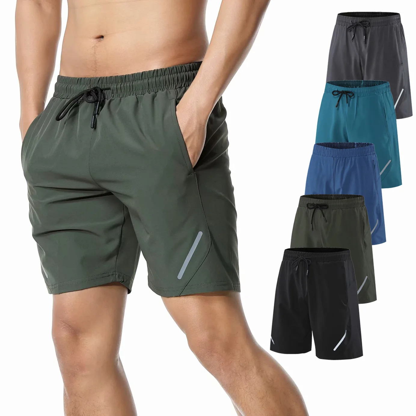 

Mens Sweatwear Short Sports Men Black Running Shorts Quick Dry Polyester Spandex shorts, Picture