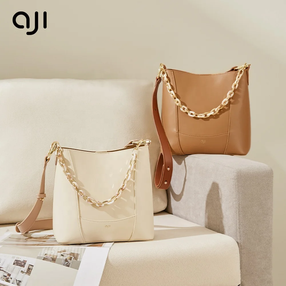 

Designer Luxury Leather Double Chain PU Large Tote Bag Lady Barrel-shaped Hand Bag Women Bucket Bags Handbags, White/brown/customize