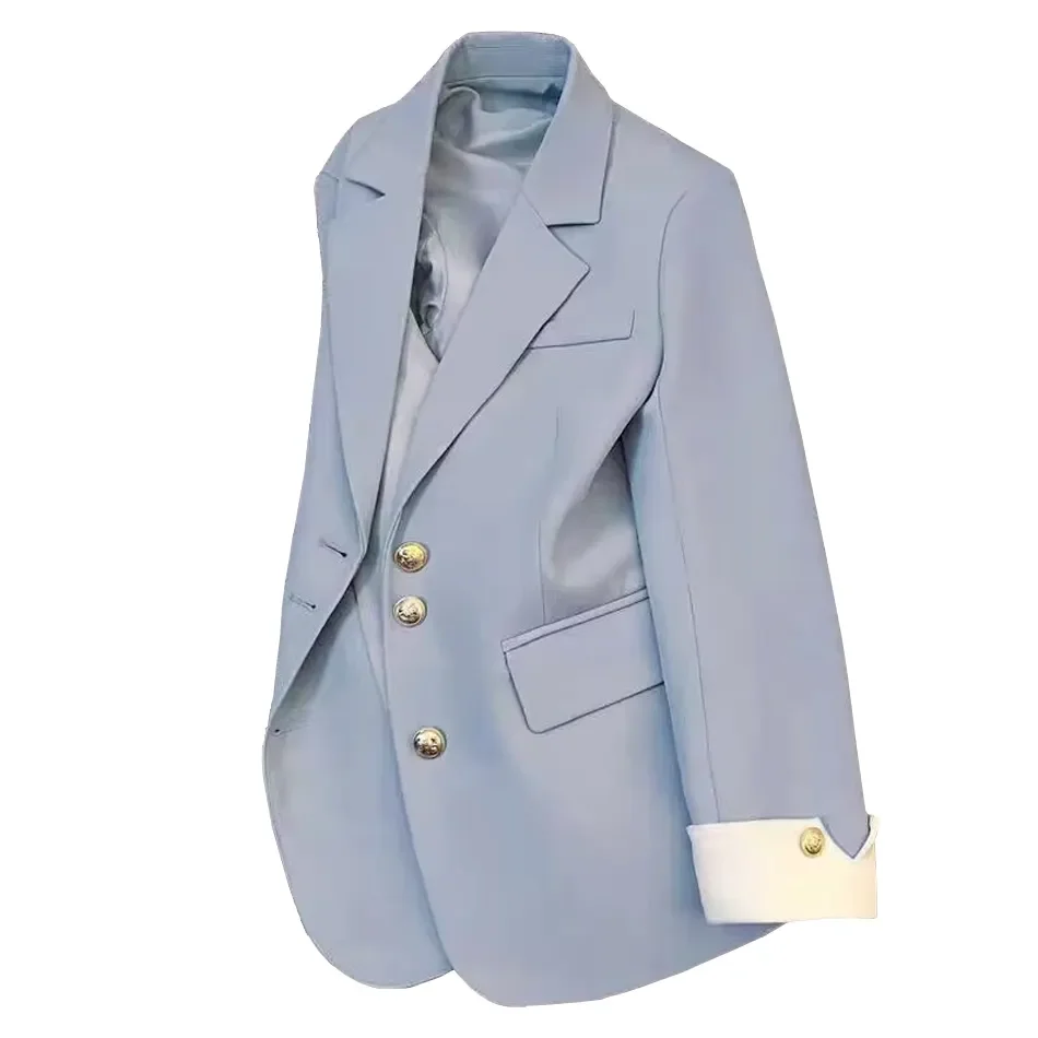 New Arrivals Elegant Single-Breasted Blazer for Ladies High-End Designer Jackets for Office Wear Spring Collection Suit Coat