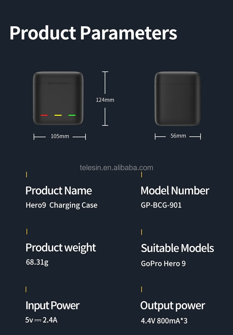 Hot Gopro Hero 9配件用于gopro Hero 9相机的telesin三重存储电池充电器盒 Buy 木质远程存储盒 Gopro 9充电 器盒 Gopro 9电池充电器product On Alibaba Com