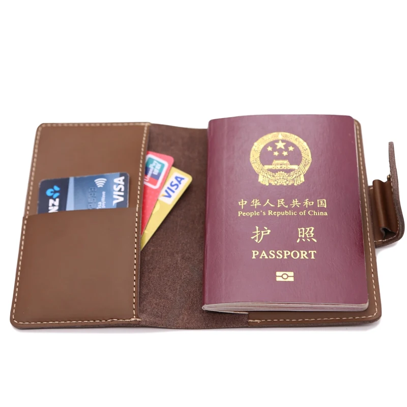 

New Arrival Wallet Visa Card Cover Leather Travel Wholesale Personalized Passport Holder, Brown