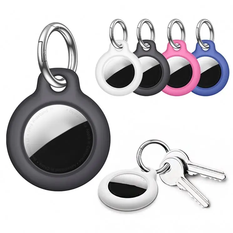 

Newest Plastic Tpu Protective Detachable Hard Case For Apple Anti-lost Airtag Air Tags With Key Ring Carabiner Spring Clasp, As the picture shows