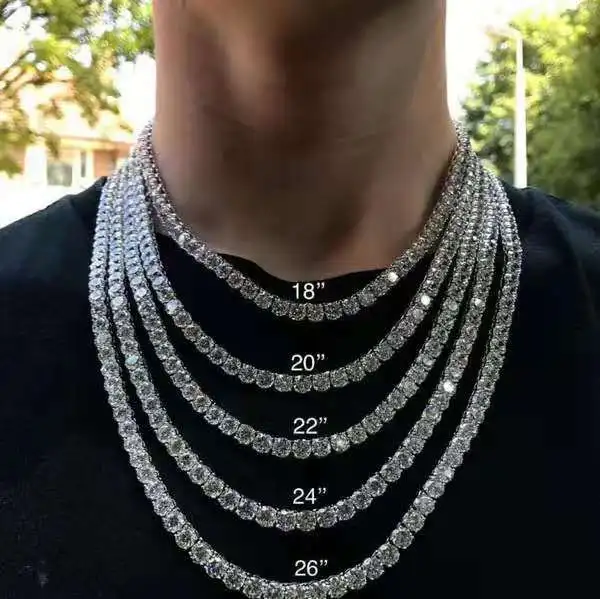 

necklaces 2022 Crystal women bling bling full men's necklace chain CZ Cubic Zirconia Diamond Tennis Chain Necklace