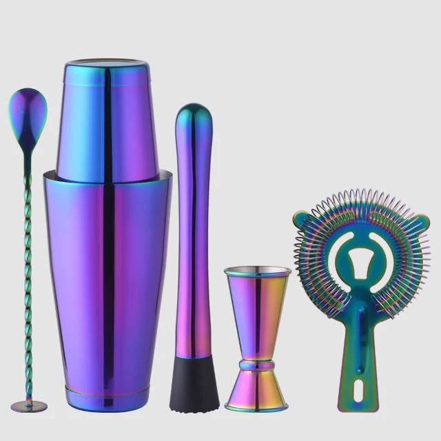 
Factory Direct 28oz stainless steel copper rose gold bar home bartender cocktail bar strainer barware cocktail shaker set 