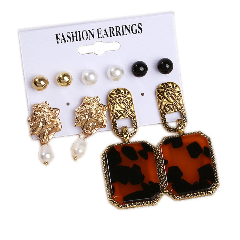 

Women Geometric Hoop Earrings Set Tassel Pearl for Bohemian Fashion Jewelry