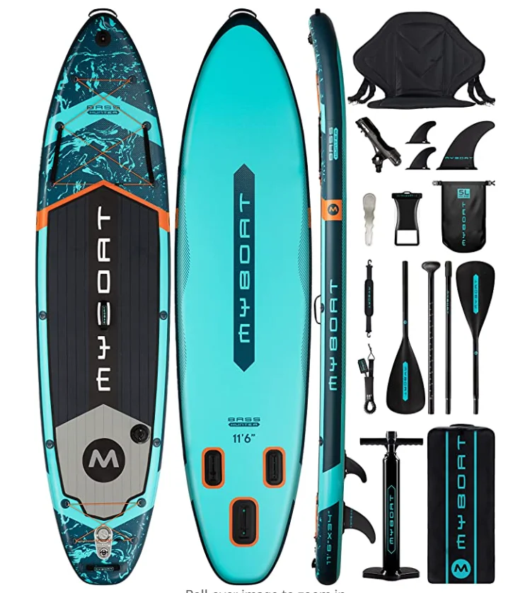 

11'6'' Long Board Paddle Board Seat Inflatable Stand Up SUP Isup Fishing Paddleboard With electric sup air pump