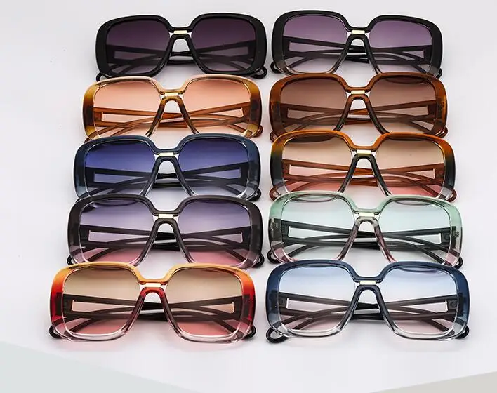 

2019 Fashion Oversized Sunglasses Women Luxury Square Gradient Frame Hollow Legs Sun Glasses Gradual Color Female Eyewear UV400