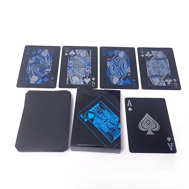 2021 Hot Sale Pvc Poker Waterproof Plastic Playing Cards Set Black