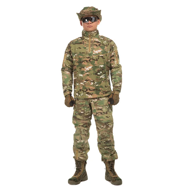 

Free Shipping Mens Camouflage Tactical Uniform Suit Army Fans Outdoor Field Jungle Combat Training Sportswear Shirt Pants Set