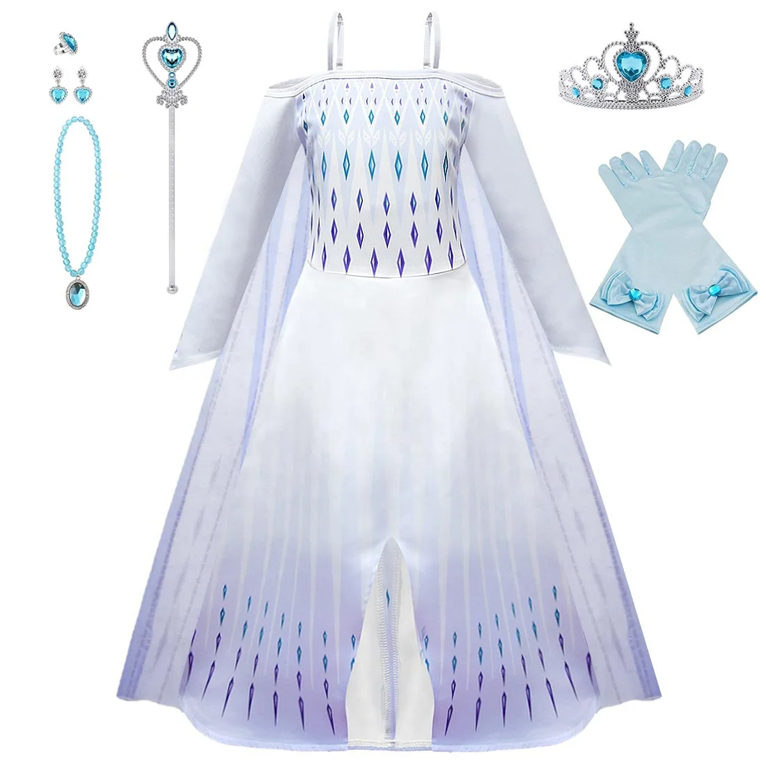 

Movie Role Play Kids Fancy Halloween Party Cosplay Anna Dress Elsa Frozen Princess Dresses Costume
