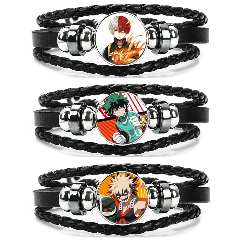 

Wholesale Fashion Accessories My Hero Academia Leather Anime Bracelet for Kids Boy