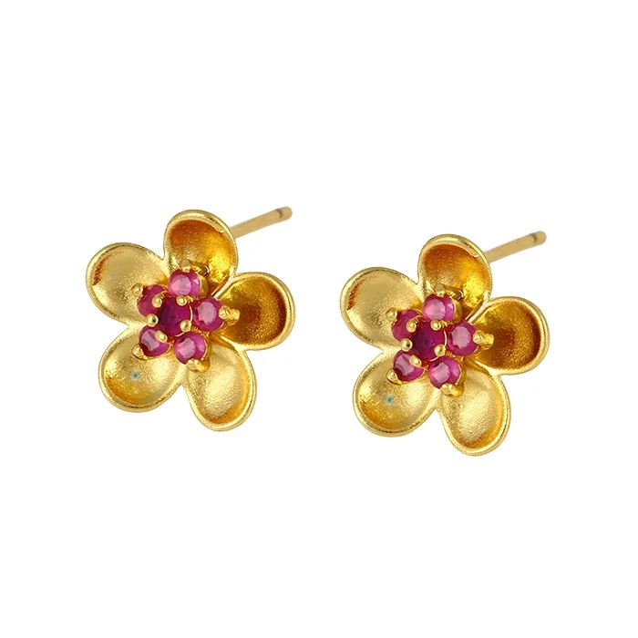 

22844 xuping Elegant Girls dubai 24k Gold Plated copper alloy Charming Women Flower Earrings
